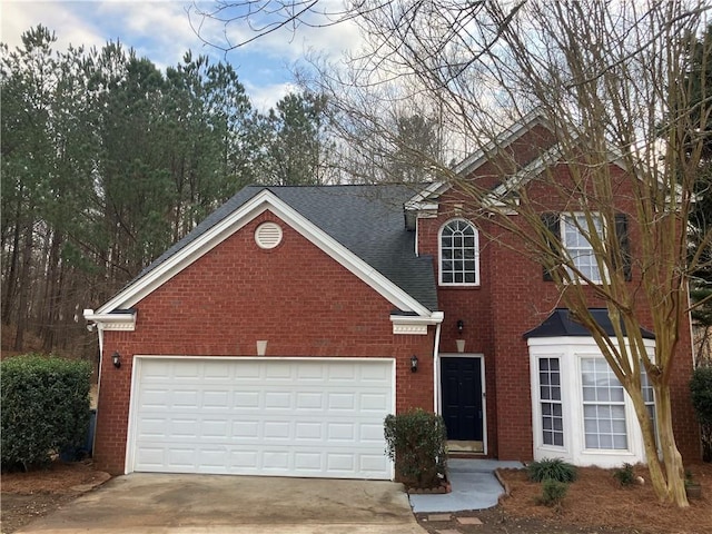 view of property with a garage