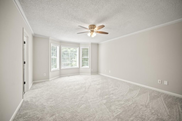 990 Trestle Dr, Austell, GA 30106 - unfurnished room with carpet, a ceiling fan, crown molding, and a textured ceiling