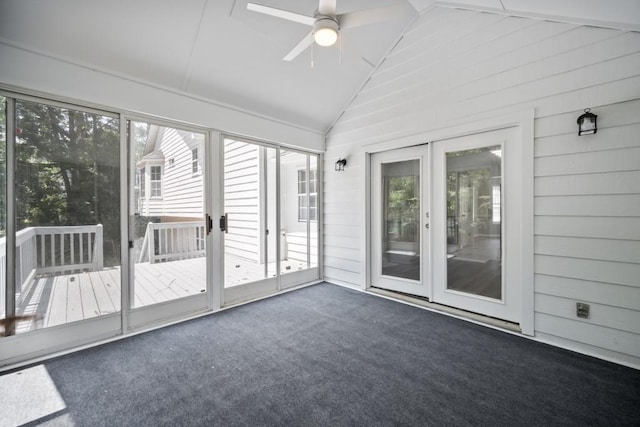 990 Trestle Dr, Austell, GA 30106 - unfurnished sunroom with ceiling fan, healthy amount of natural light, and vaulted ceiling