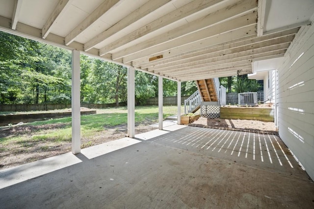 990 Trestle Dr, Austell, GA 30106 - fenced backyard with stairs and a patio