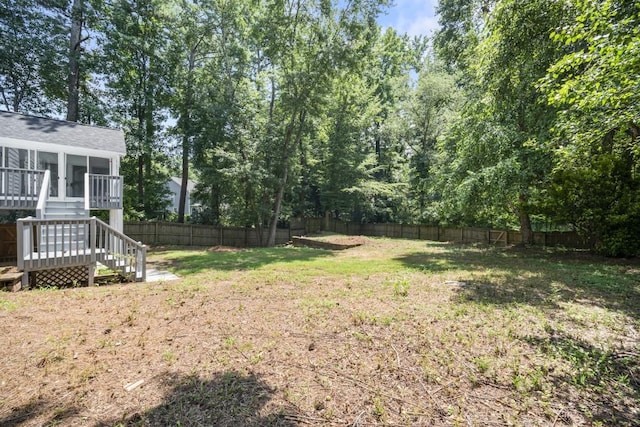 990 Trestle Dr, Austell, GA 30106 - fenced backyard featuring stairway and a sunroom