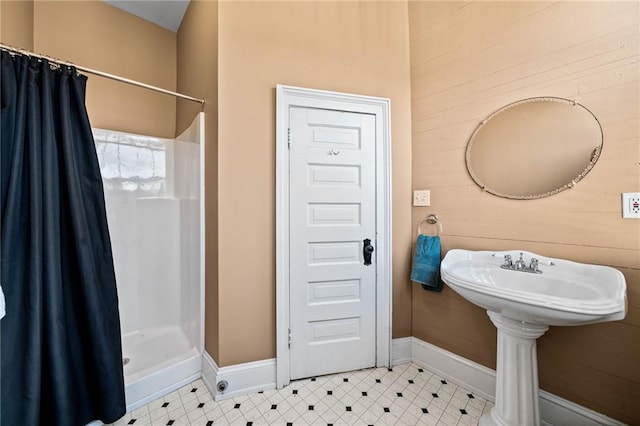 bathroom with walk in shower