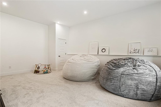 7985 Welch Ml, Ball Ground, GA 30107 - sitting room with recessed lighting, carpet floors, and baseboards