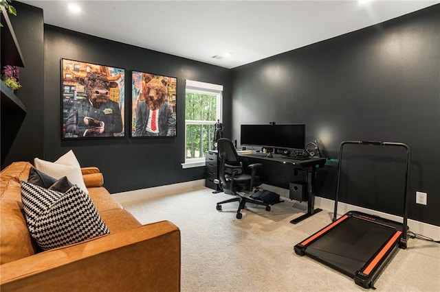 7985 Welch Ml, Ball Ground, GA 30107 - carpeted home office with recessed lighting and baseboards