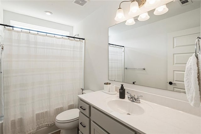 7985 Welch Ml, Ball Ground, GA 30107 - bathroom featuring vanity, toilet, and shower / bath combo
