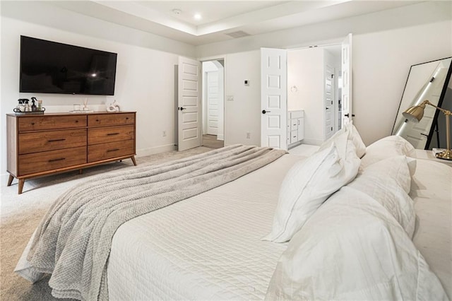 7985 Welch Ml, Ball Ground, GA 30107 - carpeted bedroom with baseboards, recessed lighting, and a tray ceiling