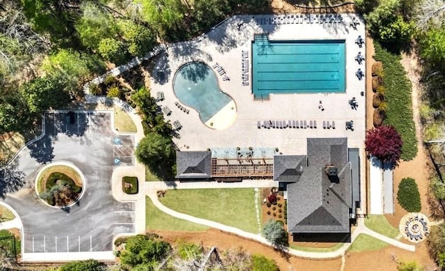 7985 Welch Ml, Ball Ground, GA 30107 - aerial view of property and surrounding area with a pool