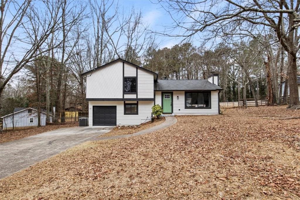 tri-level home featuring a garage