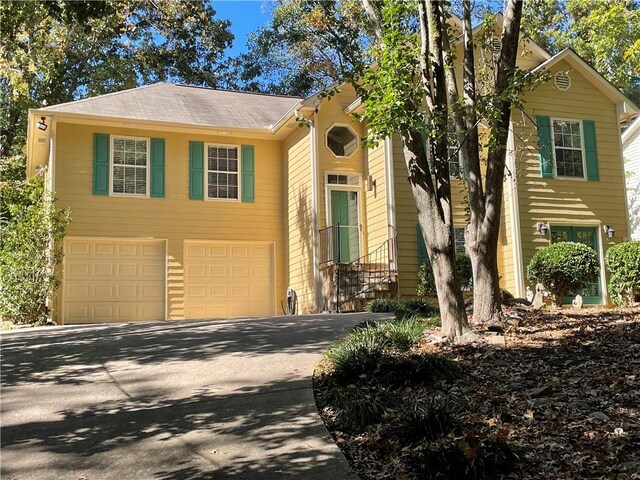 view of front property with a garage