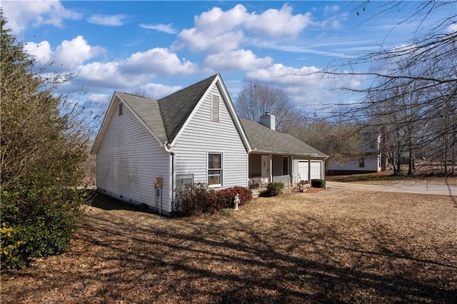 view of home's exterior featuring a porch