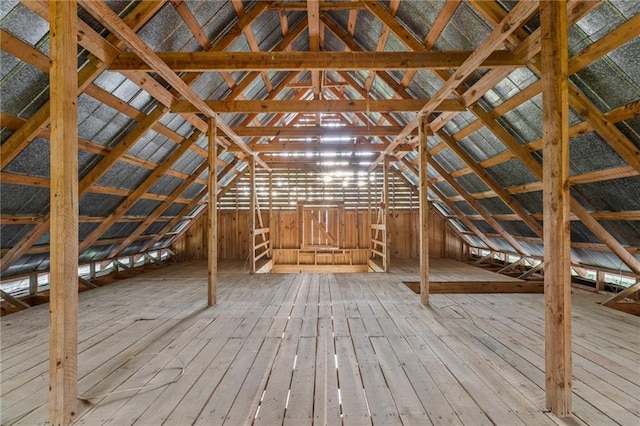 view of unfinished attic