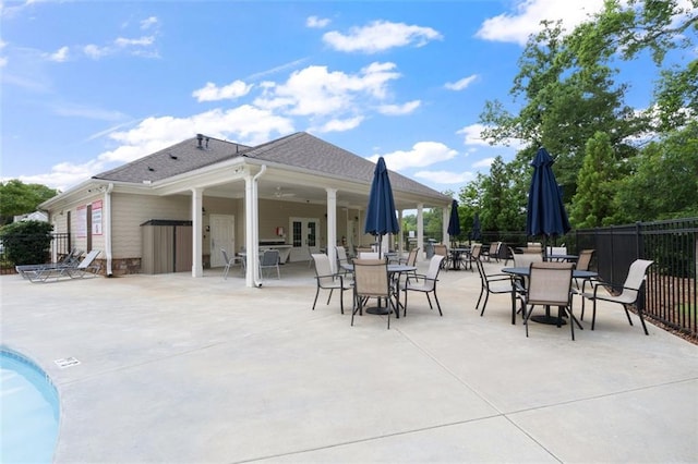 5755 Turnstone Trl, Flowery Branch, GA 30542 - view of patio / terrace featuring french doors and outdoor dining area