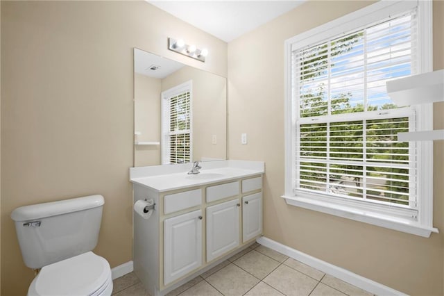 5159 Wellsley Bnd, Alpharetta, GA 30005 - bathroom with vanity, toilet, tile patterned floors, and baseboards