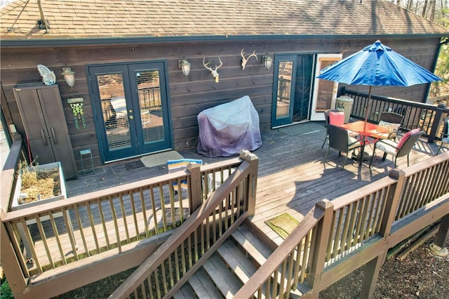 deck featuring french doors