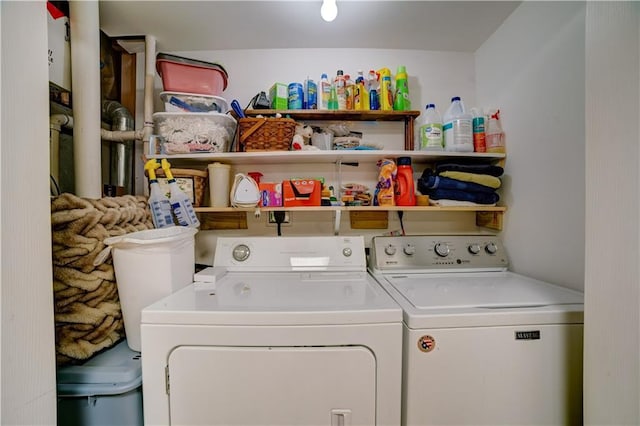 washroom with separate washer and dryer