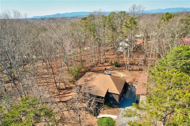 bird's eye view with a mountain view