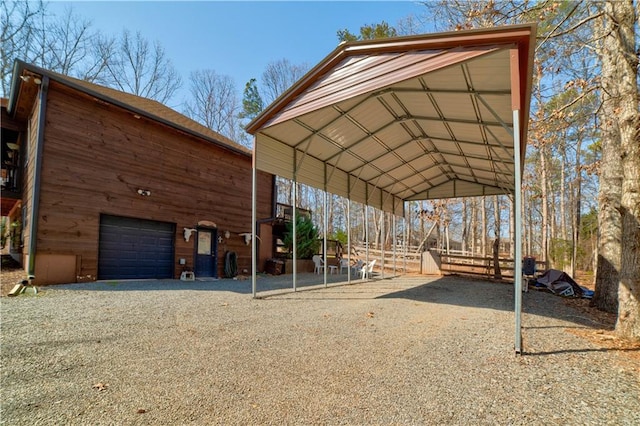 exterior space featuring a garage