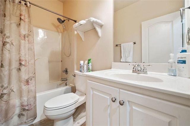 1898 Alcovy Shoals Blf SE, Lawrenceville, GA 30045 - full bathroom featuring shower / bath combination with curtain, vanity, and toilet