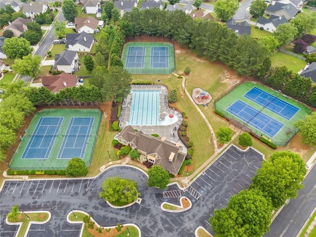 1898 Alcovy Shoals Blf SE, Lawrenceville, GA 30045 - aerial perspective of suburban area featuring a pool