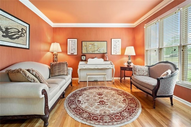 1898 Alcovy Shoals Blf SE, Lawrenceville, GA 30045 - sitting room with ornamental molding, wood finished floors, and baseboards