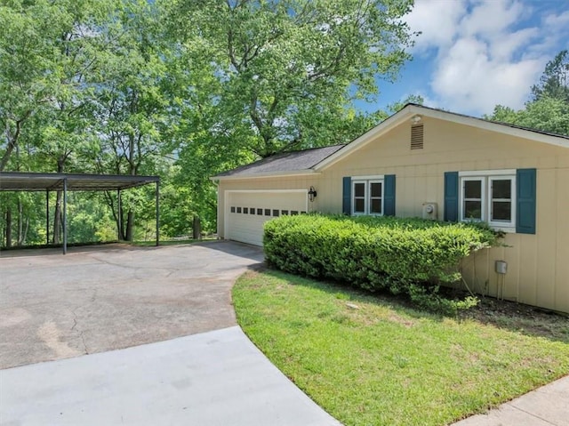 ranch-style home featuring driveway and a garage