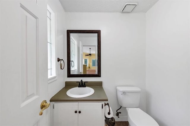 bathroom with toilet and vanity