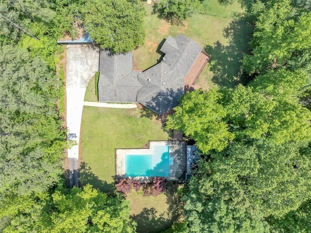 aerial view of a pool