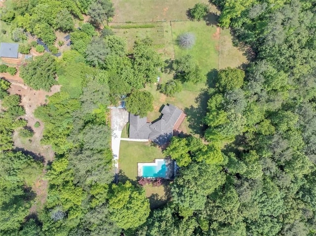 aerial view of a pool