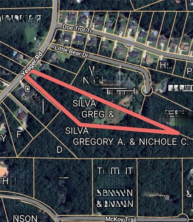 aerial view of property's location