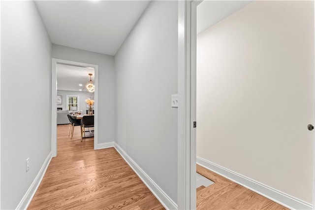 hall featuring light hardwood / wood-style flooring