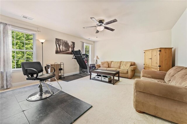 525 Roland Manor Dr, Dacula, GA 30019 - living room with ceiling fan and baseboards
