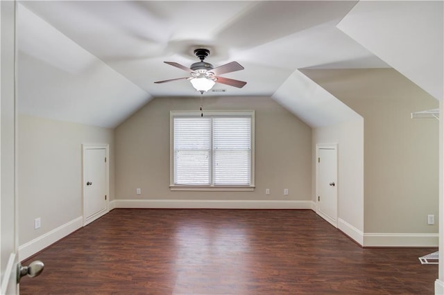 255 Beech Tree Holw, Sugar Hill, GA 30518 - additional living space featuring ceiling fan, vaulted ceiling, wood finished floors, and baseboards