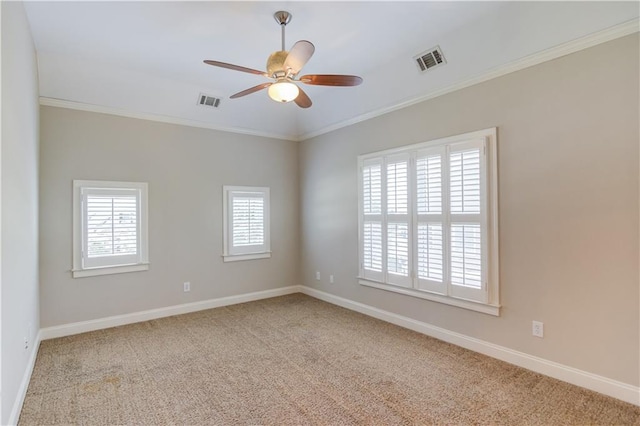 255 Beech Tree Holw, Sugar Hill, GA 30518 - carpeted empty room with a ceiling fan, baseboards, and ornamental molding