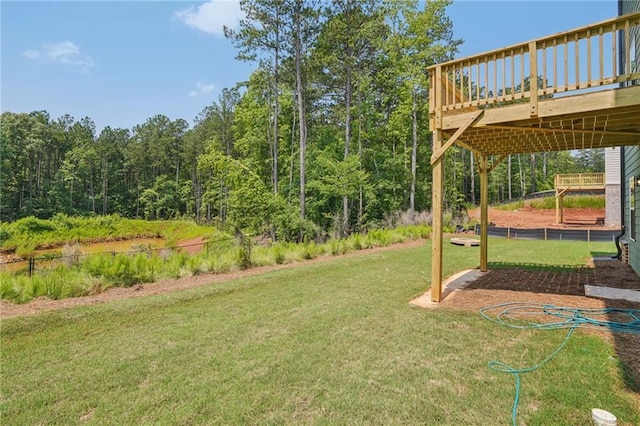 7252 Eton Ln, Locust Grove, GA 30248 - view of grassy yard featuring a wooden deck
