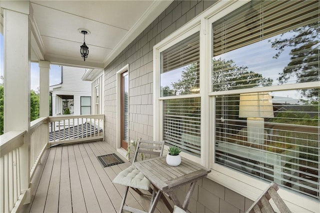 deck with covered porch