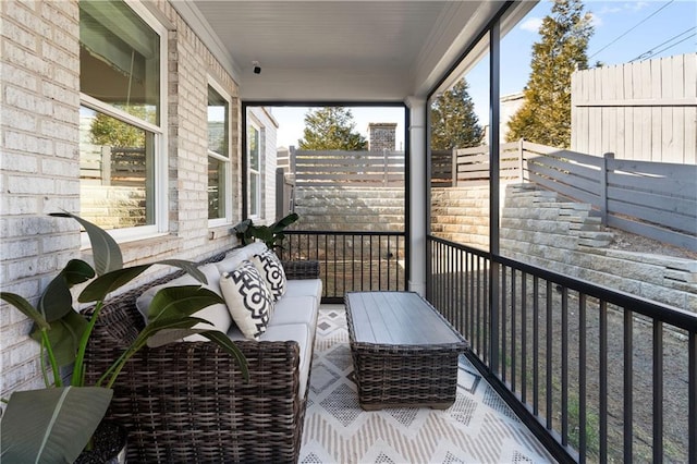 view of sunroom