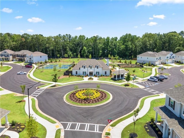 drone / aerial view with a residential view