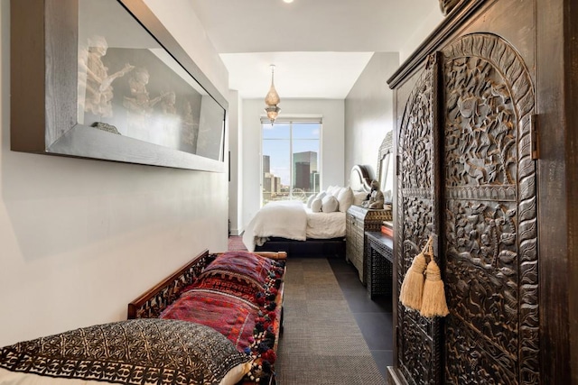 285 Centennial Olympic Park Dr NW Unit Ph2-7, Atlanta, GA 30313 - bedroom featuring dark tile patterned floors and a city view