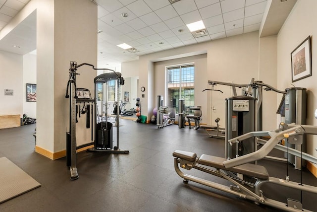 285 Centennial Olympic Park Dr NW Unit Ph2-7, Atlanta, GA 30313 - gym with a drop ceiling