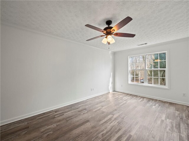 6333 Horizon Dr, Flowery Branch, GA 30542 - spare room with wood finished floors, a ceiling fan, ornamental molding, and baseboards