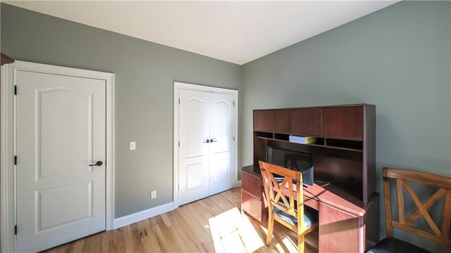 9742 Fallview Ct, Villa Rica, GA 30180 - office area featuring wood finished floors and baseboards