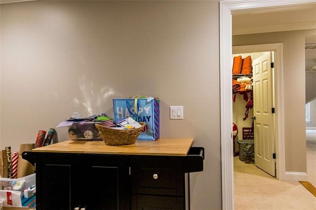 detailed view of carpet flooring and baseboards