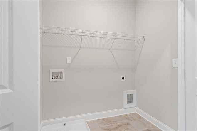 laundry room featuring hookup for a washing machine, hookup for an electric dryer, and tile patterned flooring