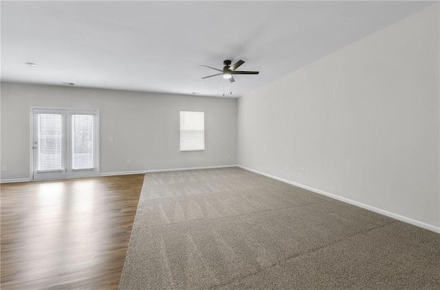 unfurnished room with ceiling fan