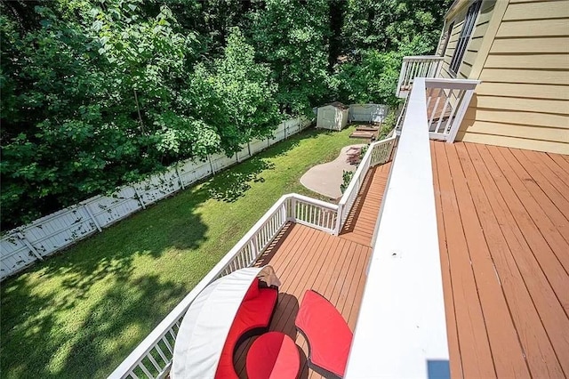 1202 Laurel Cliff Dr SE, Smyrna, GA 30082 - wooden deck with a storage unit and an outbuilding
