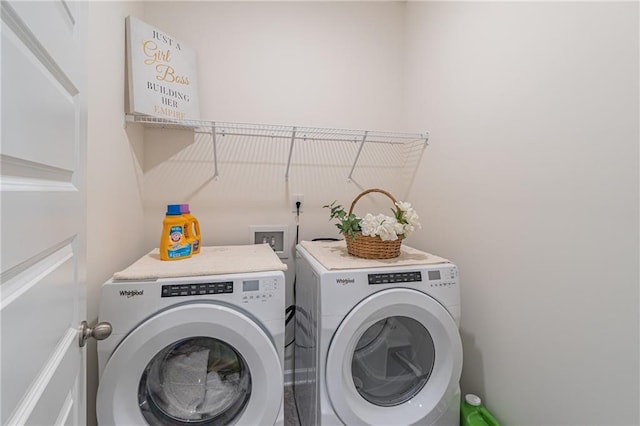 2010 Vidalia Ct, Dacula, GA 30019 - clothes washing area with washing machine and dryer