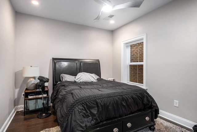 623 Brennan Dr, Decatur, GA 30033 - bedroom featuring baseboards, dark wood-type flooring, and recessed lighting