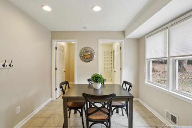 view of tiled dining room