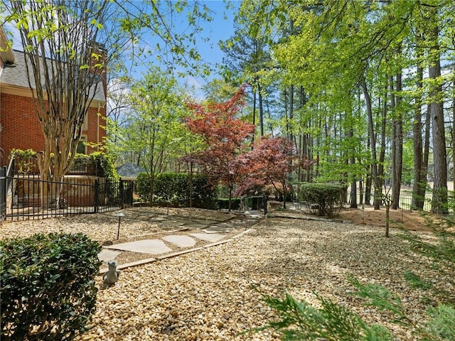 view of yard featuring fence