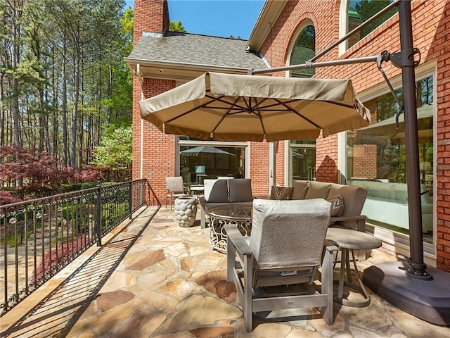 view of patio featuring outdoor lounge area